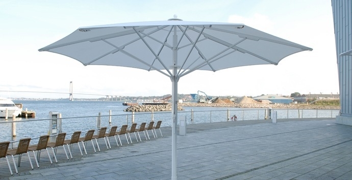 Kvalitets parasol firkantet eller rund fra Jyllands Markisefabrik